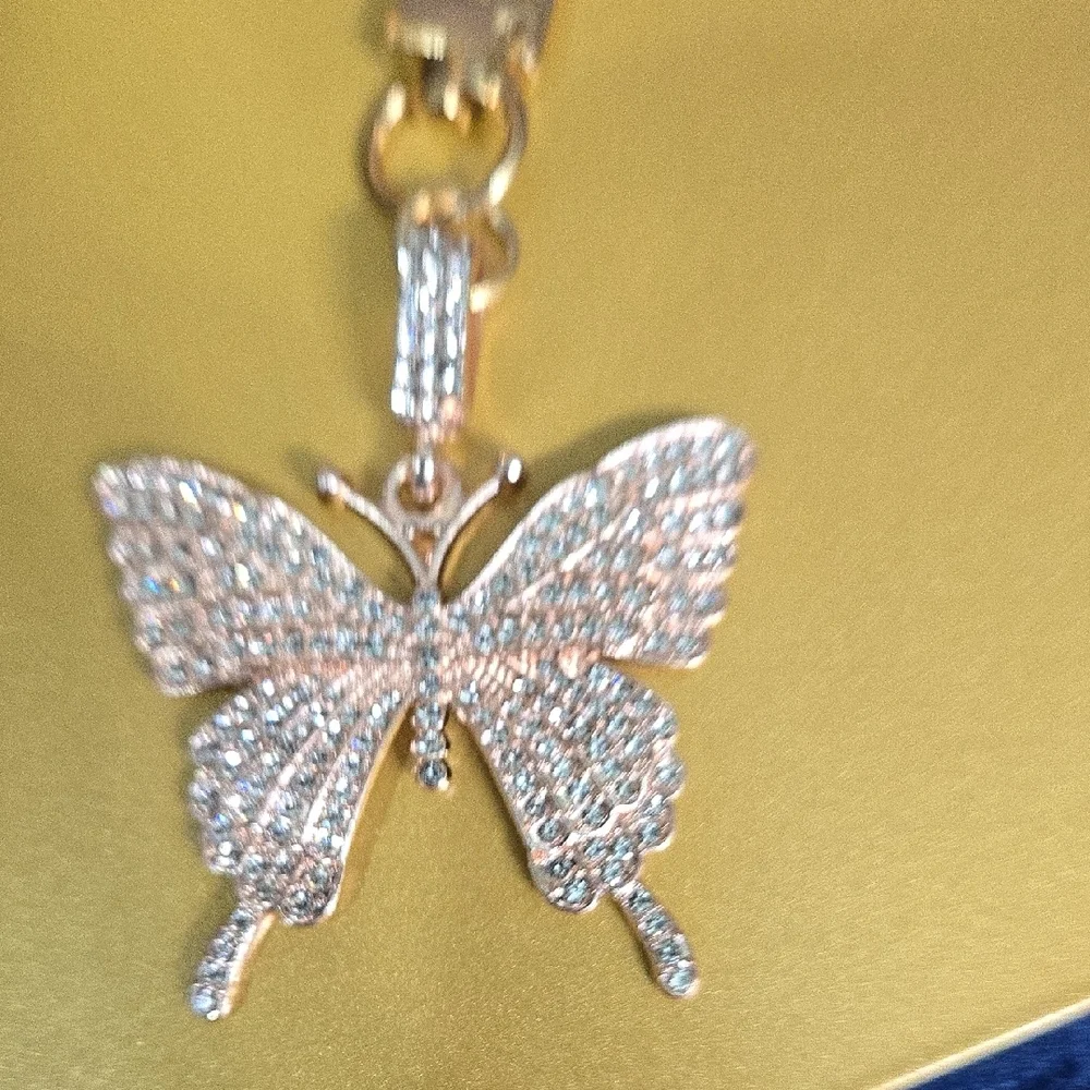 Crystal Butterfly Key Holder Bag Charm